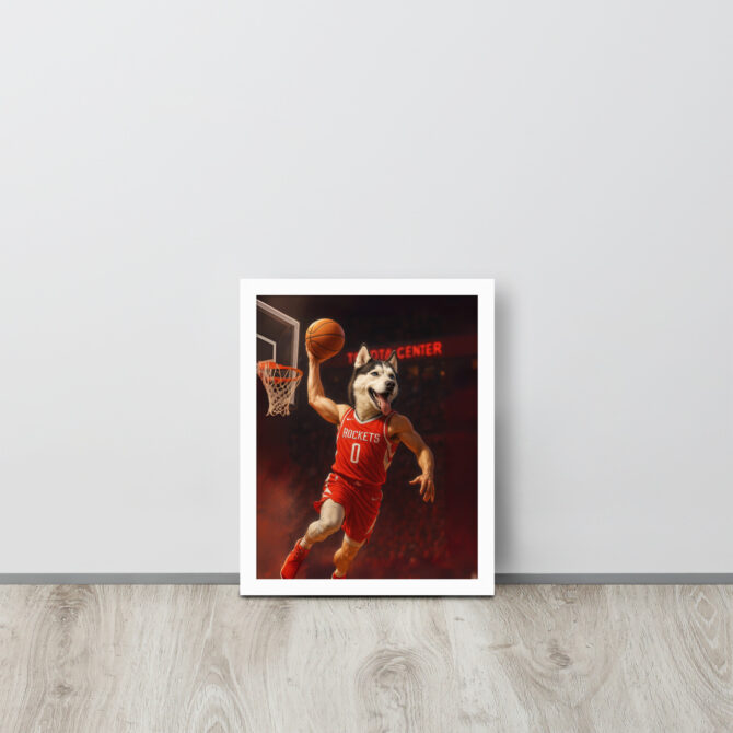 Houston Rockets Custom Pet Basketball Poster – Framed Art - Image 5