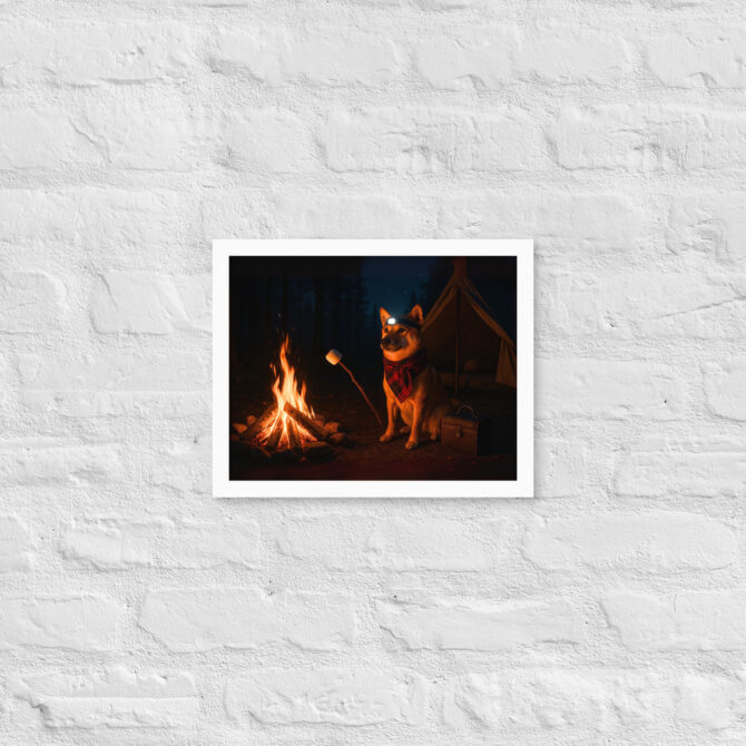 Custom Camping Pet Portrait – Campfire Companion Framed Poster - Image 6