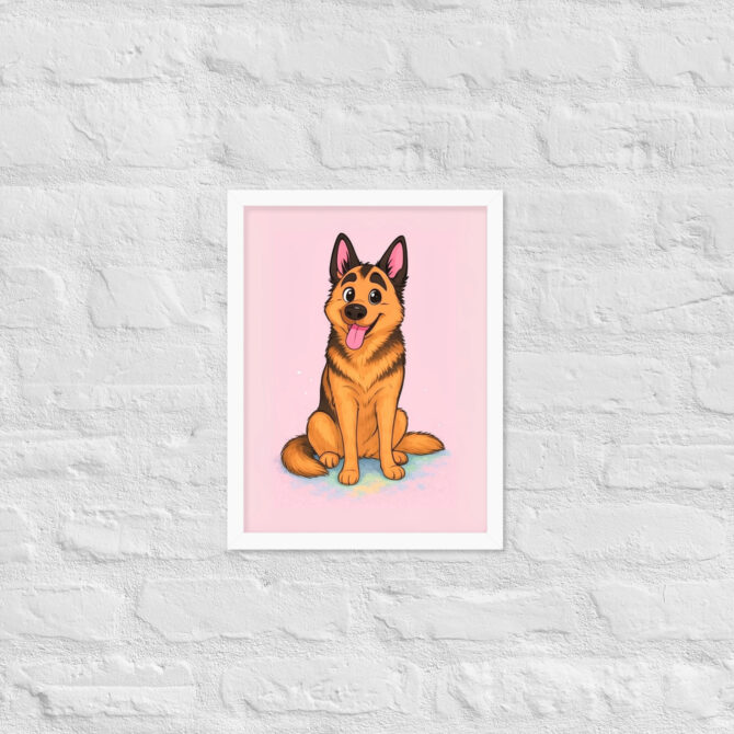 Minimalist Cartoon Family Portrait – Pastel Style (Framed Poster) - Image 13