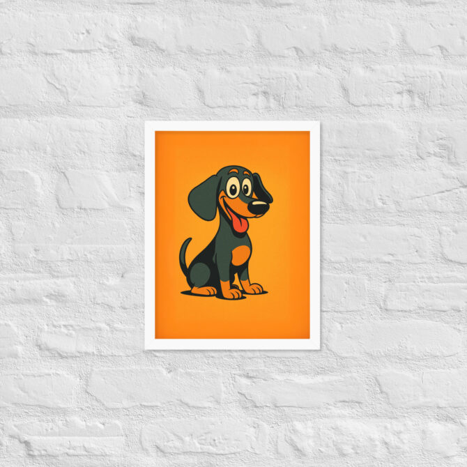 Retro Cartoon Style Pet Portrait – Framed Poster - Image 13