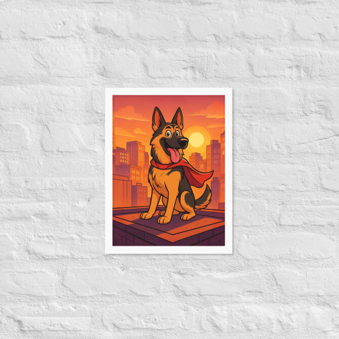 Cartoon Pet Superhero Poster – Custom Framed Pet Portrait in City Comic Style - Image 13