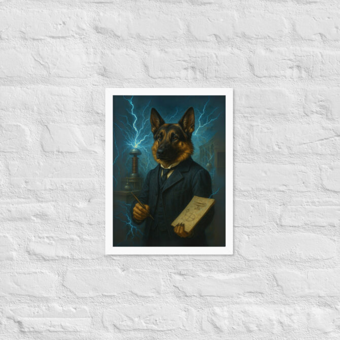 Custom Nikola Tesla Pet Portrait – Framed Poster Print - Image 6