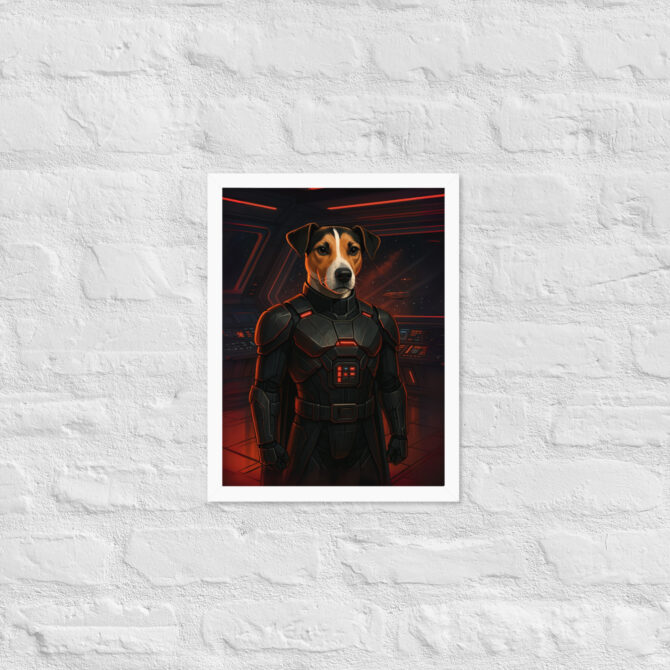 Dark Space Commander Custom Pet Portrait – Sci-Fi Poster Print - Image 6