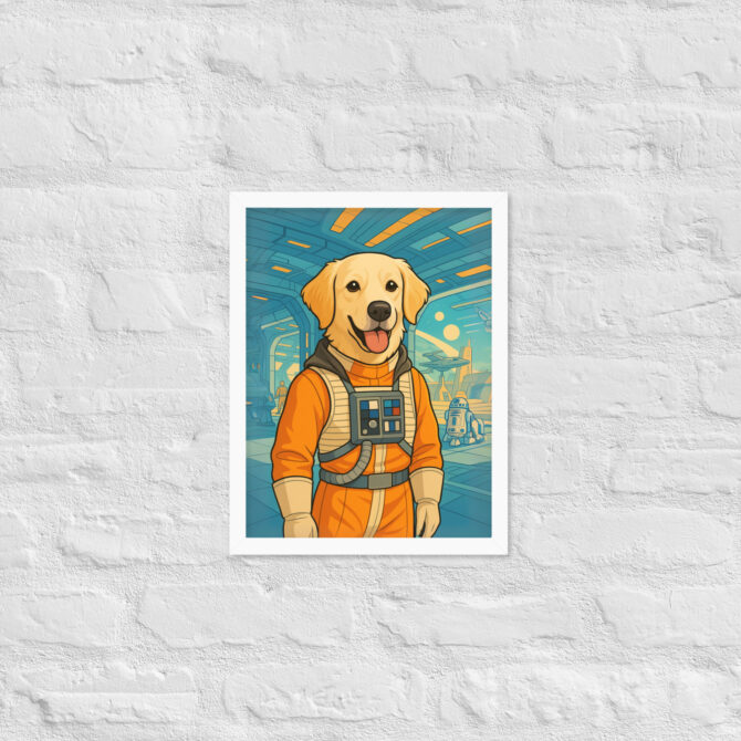 Rebel Pilot Hero – Custom Star Wars-Inspired Pet Portrait (Framed Poster) - Image 6