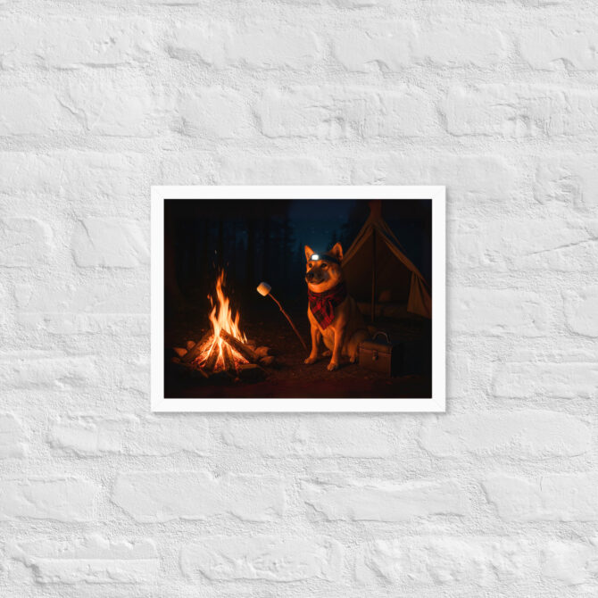 Custom Camping Pet Portrait – Campfire Companion Framed Poster - Image 7