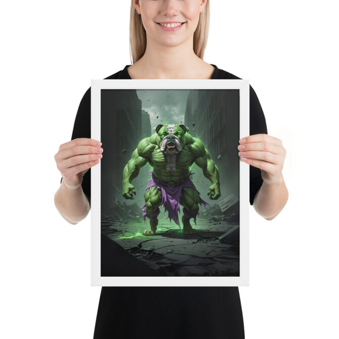 The Incredibull – Custom Superhero Pet Portrait Framed Poster - Image 4