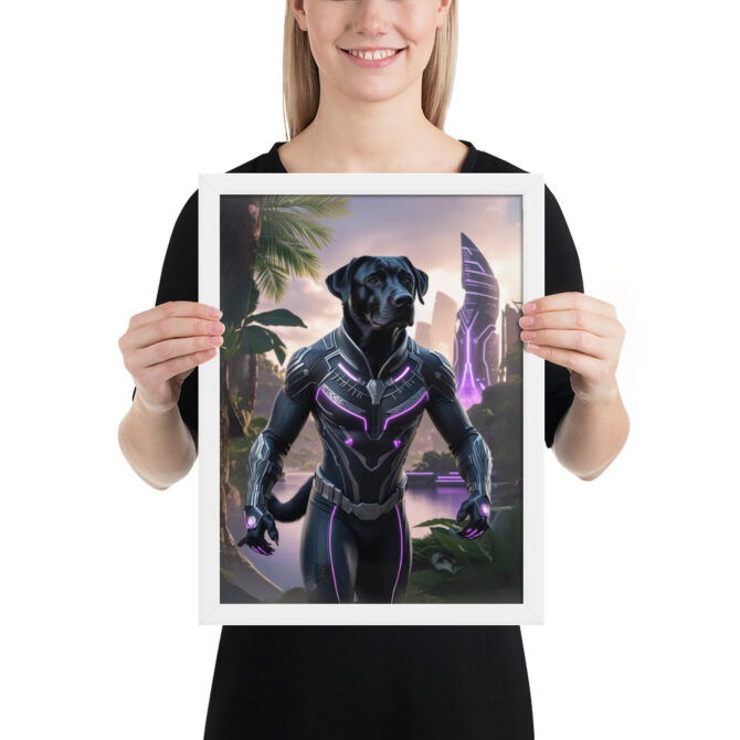 Black Pawnther – Custom Superhero Pet Portrait Poster - Image 4