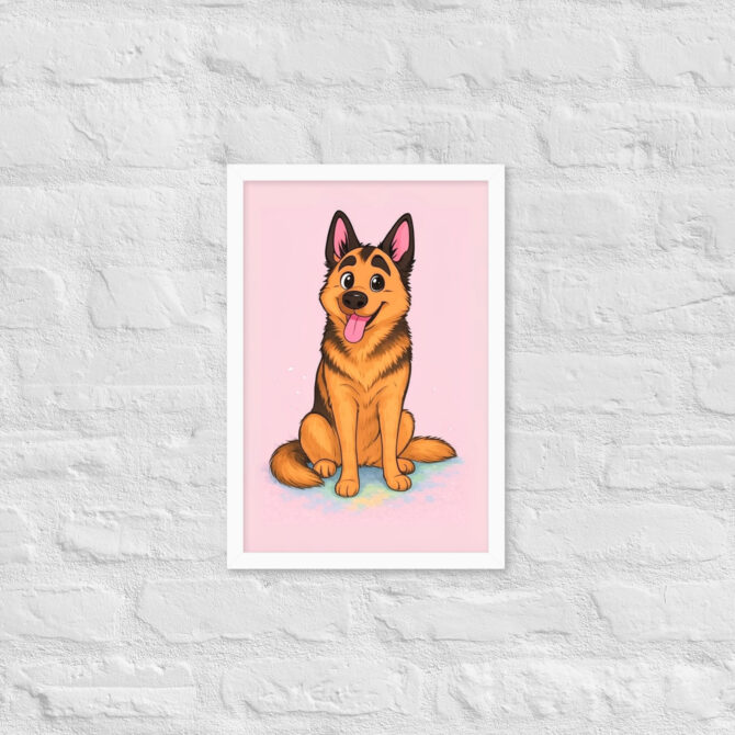 Minimalist Cartoon Family Portrait – Pastel Style (Framed Poster) - Image 14