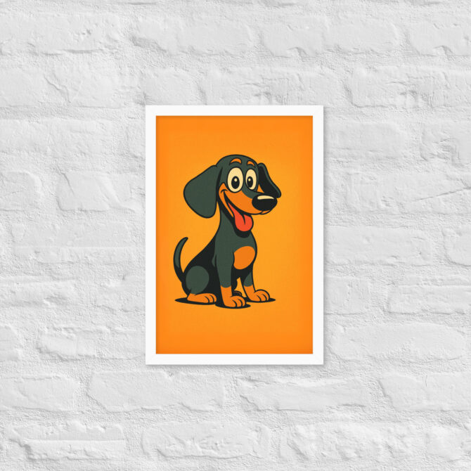 Retro Cartoon Style Pet Portrait – Framed Poster - Image 14