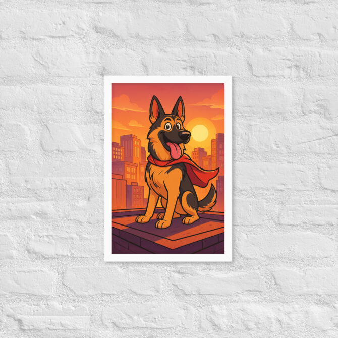 Cartoon Pet Superhero Poster – Custom Framed Pet Portrait in City Comic Style - Image 14