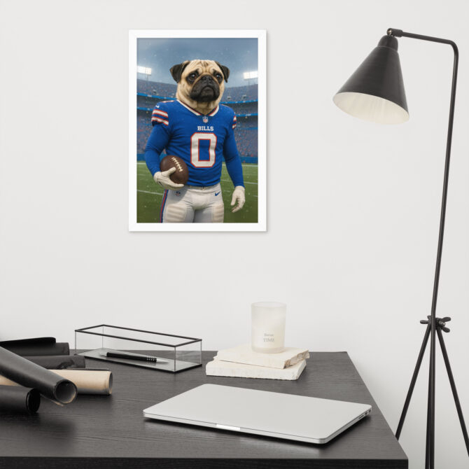 Custom Buffalo Bills Pet Portrait – Framed Poster Art - Image 6