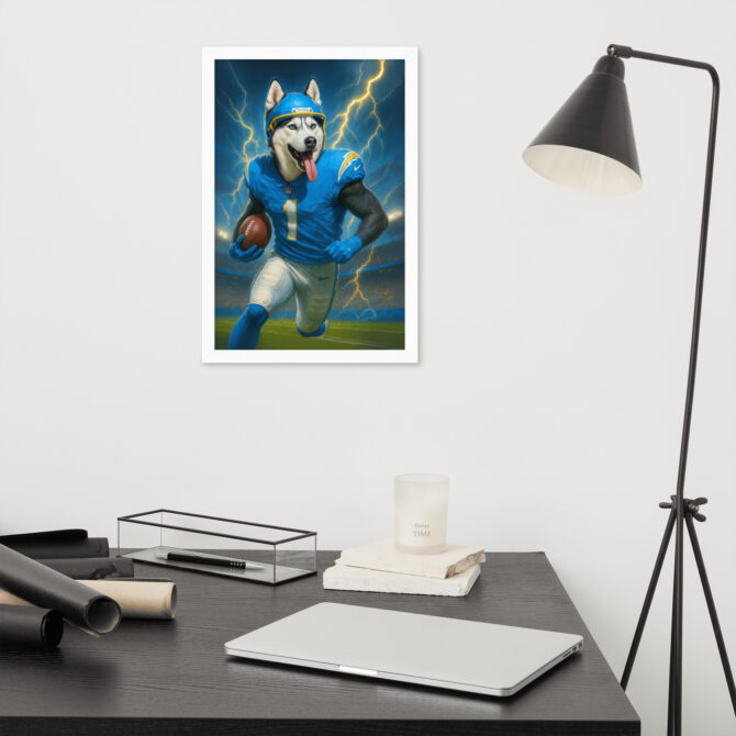 Custom Los Angeles Chargers Pet Portrait – Framed Poster - Image 7