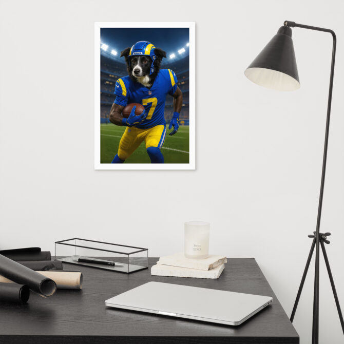Custom Los Angeles Rams Pet Portrait – Framed Poster