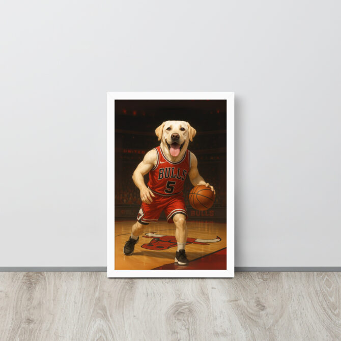 Chicago Bulls Custom Pet Basketball Poster – Framed NBA Art - Image 6