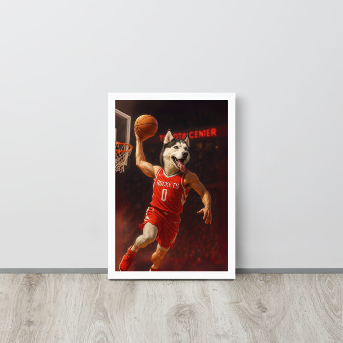 Houston Rockets Custom Pet Basketball Poster – Framed Art - Image 6