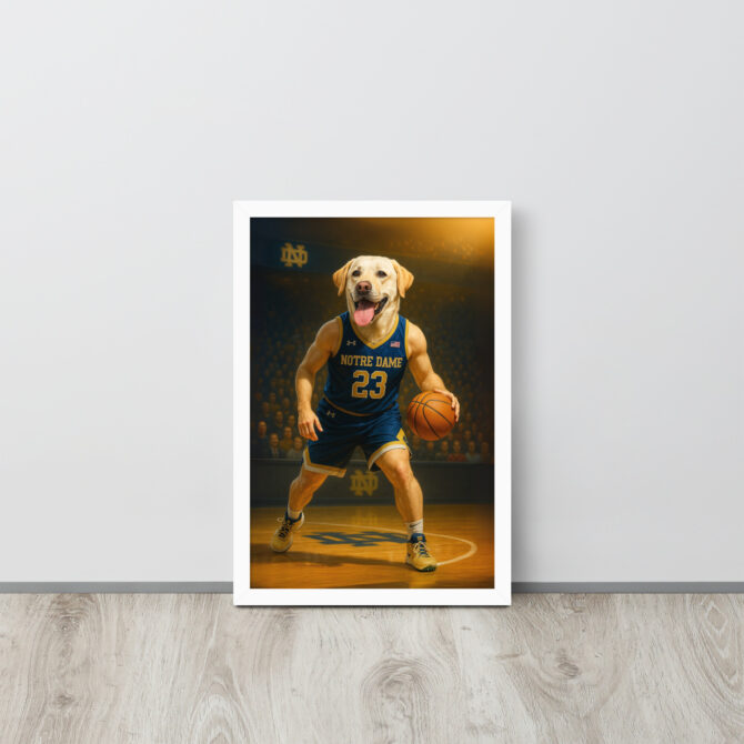 Notre Dame Pet Basketball Poster – Custom Framed Artwork - Image 7
