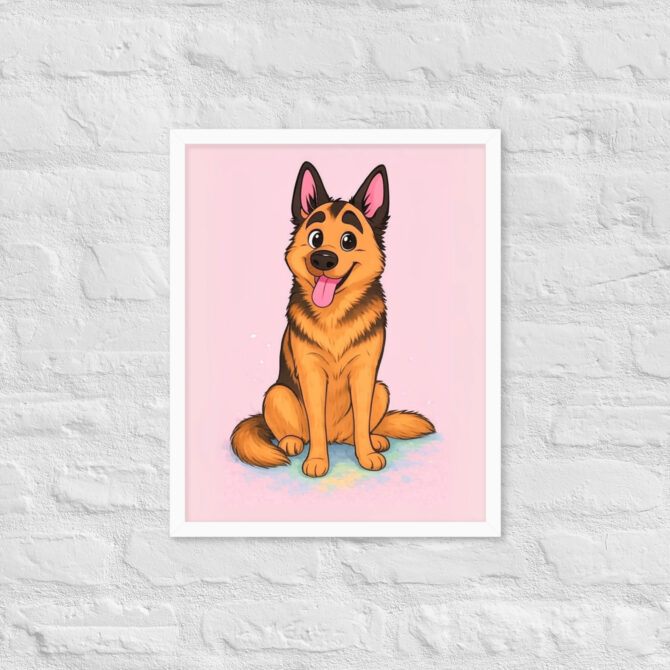 Minimalist Cartoon Family Portrait – Pastel Style (Framed Poster) - Image 15