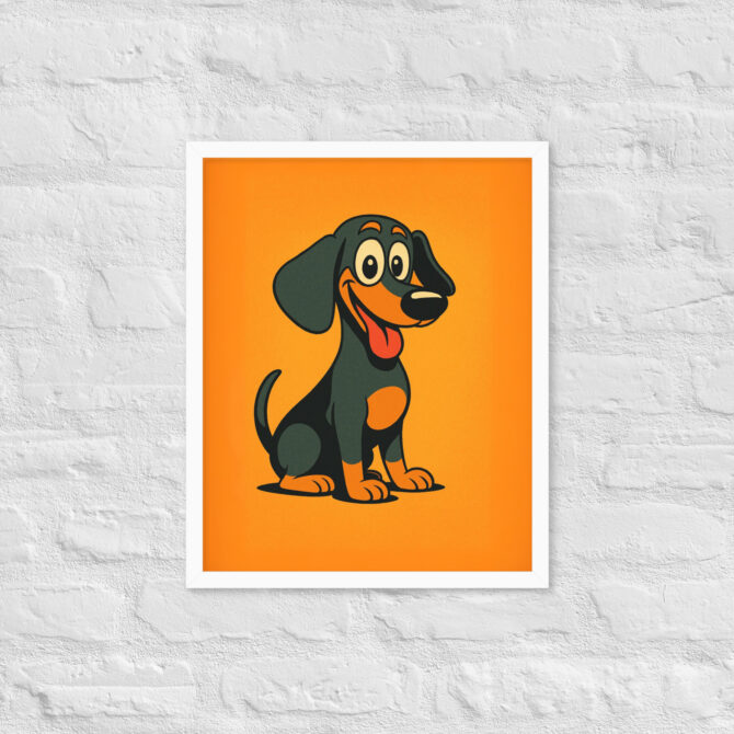 Retro Cartoon Style Pet Portrait – Framed Poster - Image 15