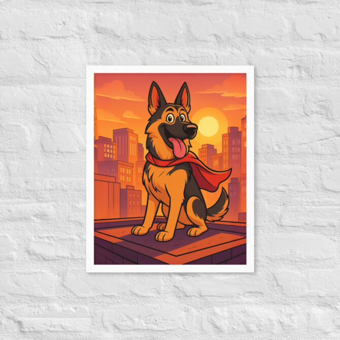Cartoon Pet Superhero Poster – Custom Framed Pet Portrait in City Comic Style - Image 15