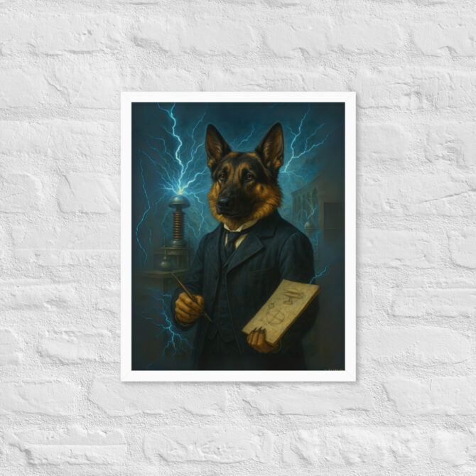 Custom Nikola Tesla Pet Portrait – Framed Poster Print - Image 7