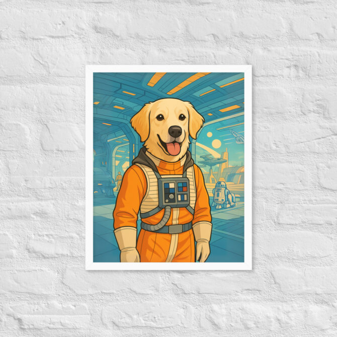 Rebel Pilot Hero – Custom Star Wars-Inspired Pet Portrait (Framed Poster) - Image 7