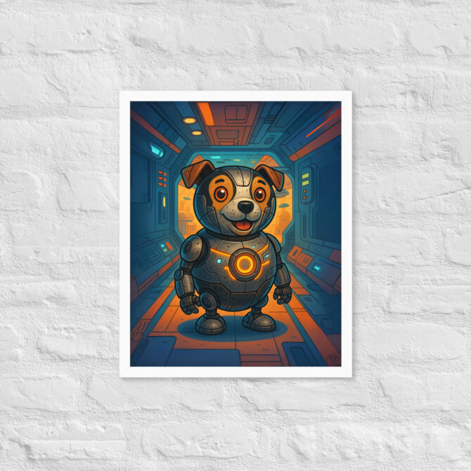 “Cute Droid Sidekick” Custom Pet Artwork – Star Wars Style Framed Poster - Image 7