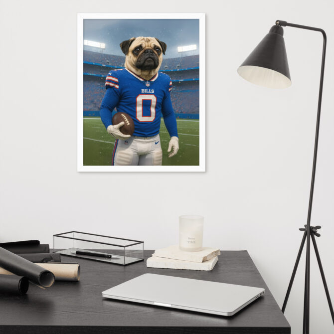 Custom Buffalo Bills Pet Portrait – Framed Poster Art - Image 7