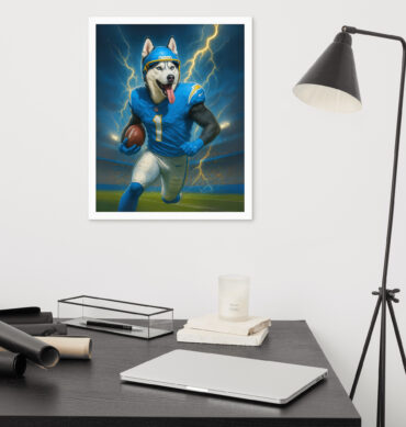 Custom Los Angeles Chargers Pet Portrait – Framed Poster