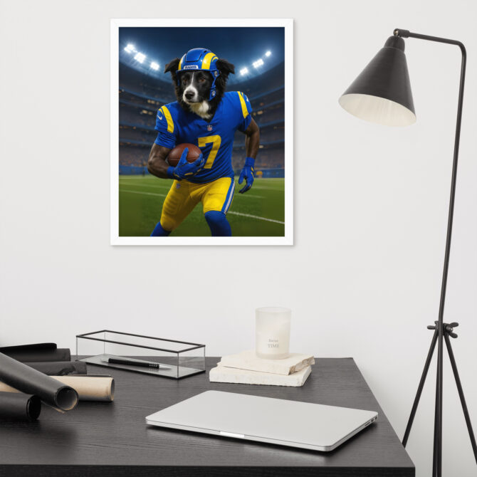 Custom Los Angeles Rams Pet Portrait – Framed Poster - Image 7