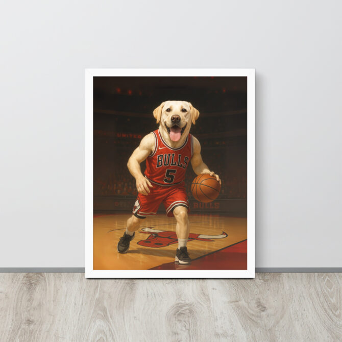 Chicago Bulls Custom Pet Basketball Poster – Framed NBA Art - Image 7