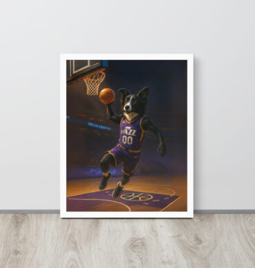 Utah Jazz Custom Pet Basketball Portrait – Slam Dunk Poster