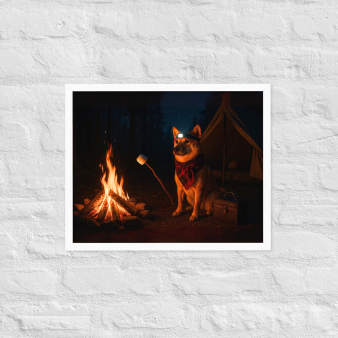 Custom Camping Pet Portrait – Campfire Companion Framed Poster - Image 8