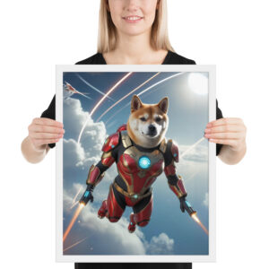 Iron Paw Superhero Pet Portrait – Custom Framed Print