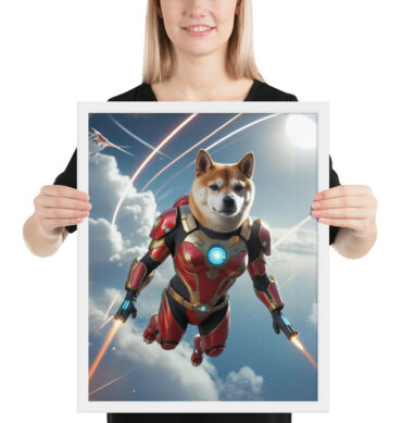 Iron Paw Superhero Pet Portrait – Custom Framed Print