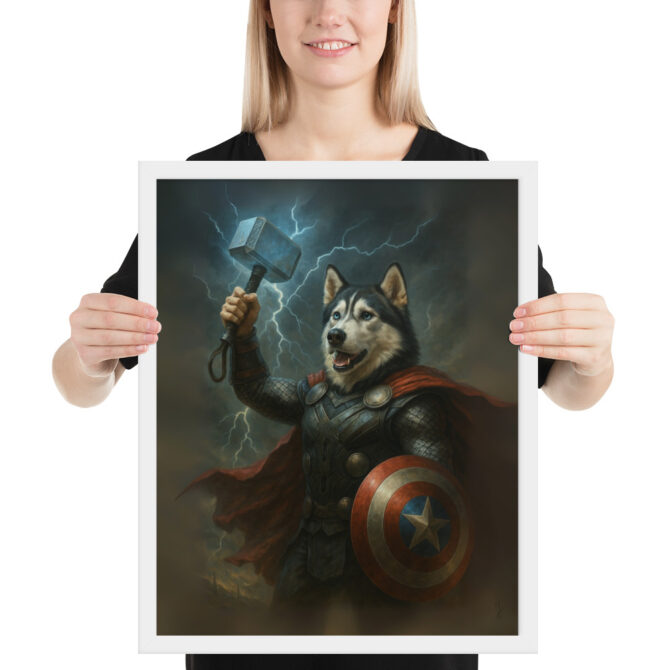 Thor Barkson – Custom Superhero Pet Portrait Poster - Image 5