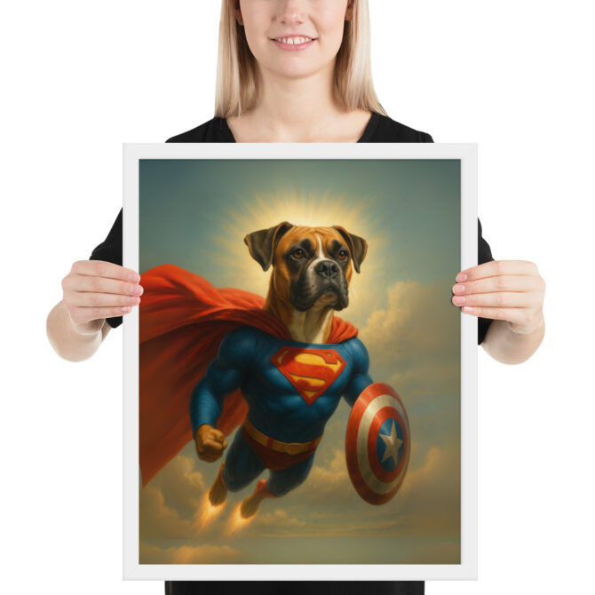 Custom Superdog Pet Portrait – Framed Superhero Poster Print - Image 5