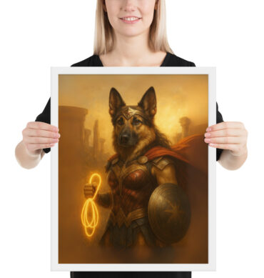 Wonder Woofer – Custom Superhero Pet Portrait Poster