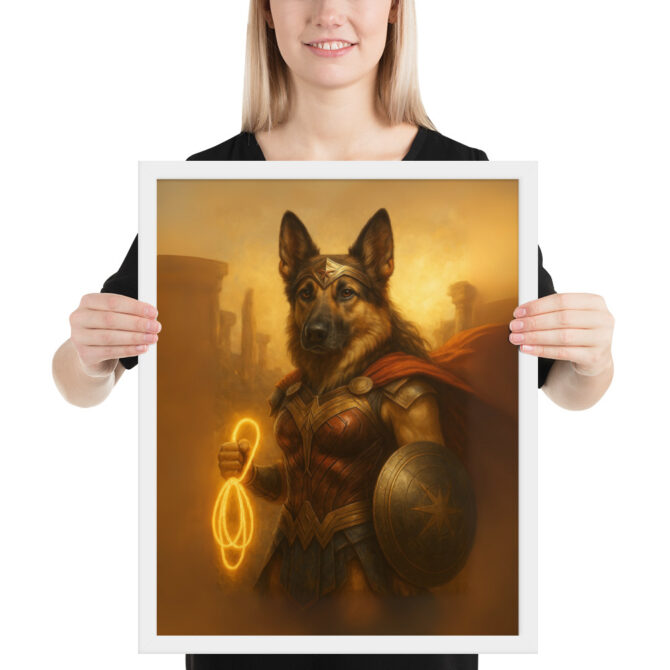 Wonder Woofer – Custom Superhero Pet Portrait Poster