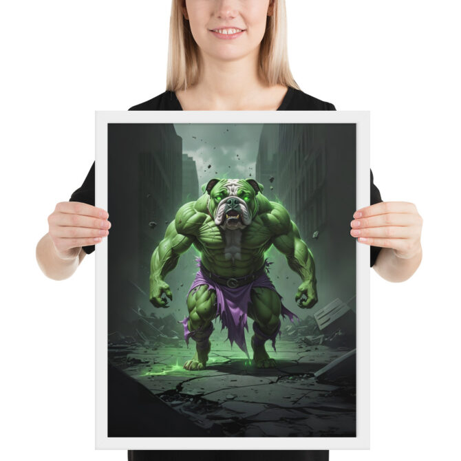 The Incredibull – Custom Superhero Pet Portrait Framed Poster - Image 5