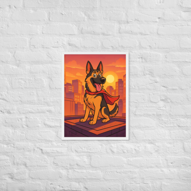 Cartoon Pet Superhero Poster – Custom Framed Pet Portrait in City Comic Style - Image 16