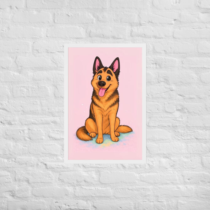 Minimalist Cartoon Family Portrait – Pastel Style (Framed Poster) - Image 17