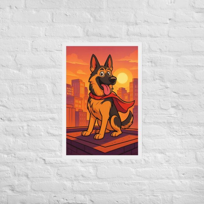 Cartoon Pet Superhero Poster – Custom Framed Pet Portrait in City Comic Style - Image 17