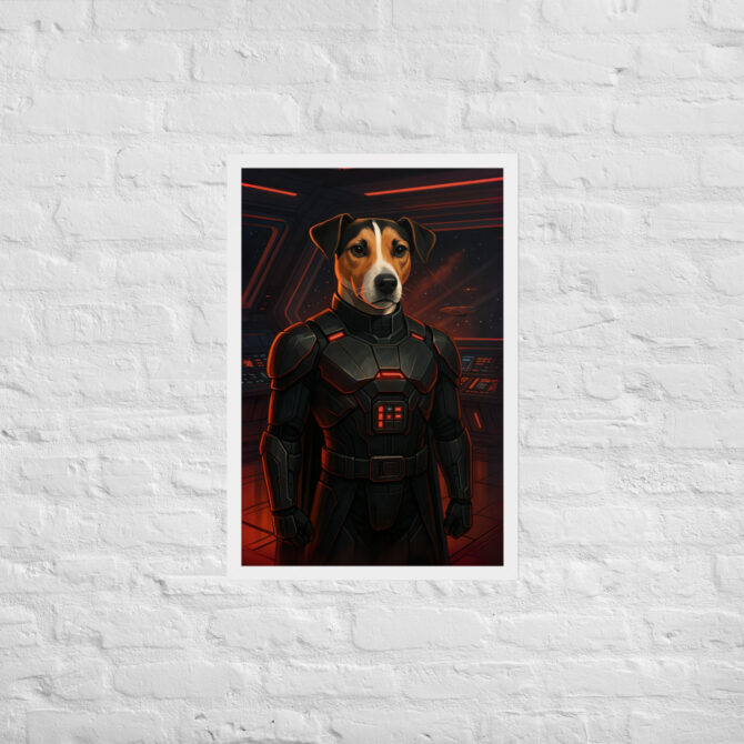 Dark Space Commander Custom Pet Portrait – Sci-Fi Poster Print - Image 8