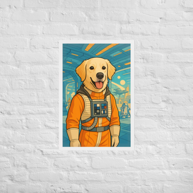 Rebel Pilot Hero – Custom Star Wars-Inspired Pet Portrait (Framed Poster) - Image 8