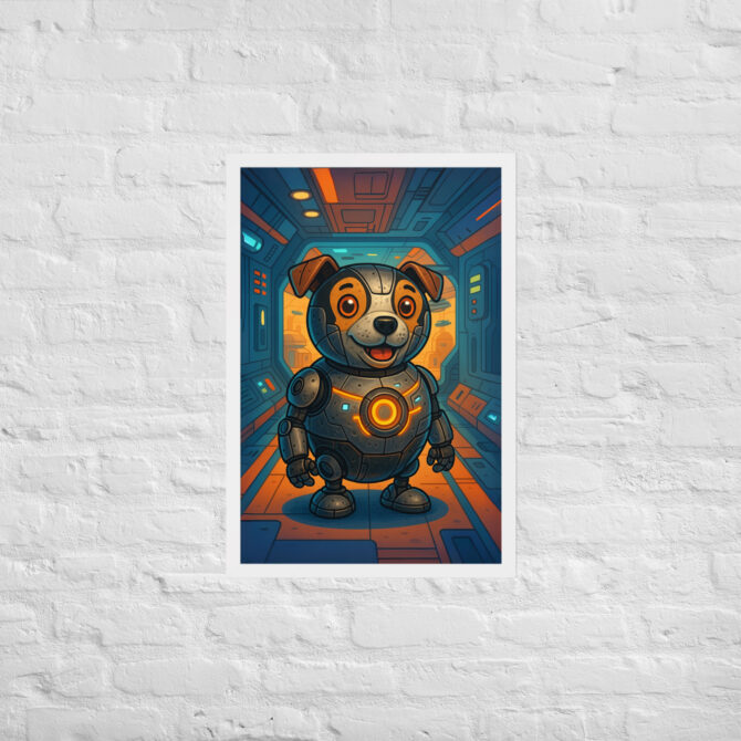 “Cute Droid Sidekick” Custom Pet Artwork – Star Wars Style Framed Poster - Image 8