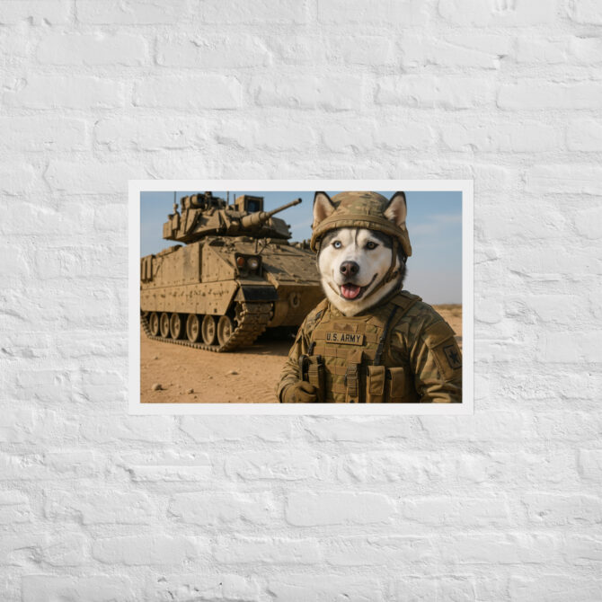 Bradley Tank Dog Operator – Custom Military Pet Art - Image 9