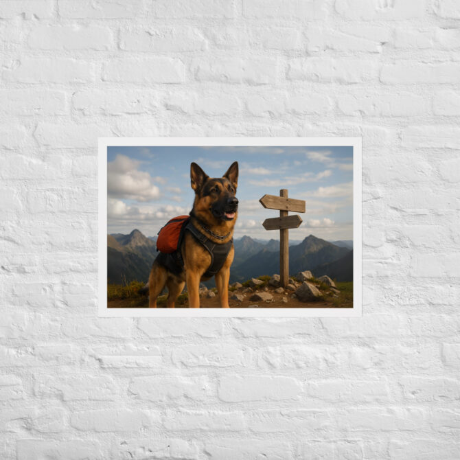 Custom Hiking Pet Portrait – Mountain Summit Victory Poster - Image 9