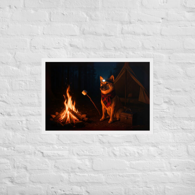 Custom Camping Pet Portrait – Campfire Companion Framed Poster - Image 9