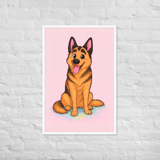 Minimalist Cartoon Family Portrait – Pastel Style (Framed Poster) - Image 18