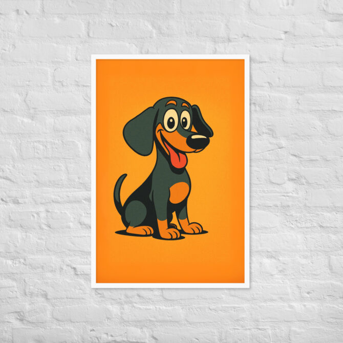 Retro Cartoon Style Pet Portrait – Framed Poster - Image 18